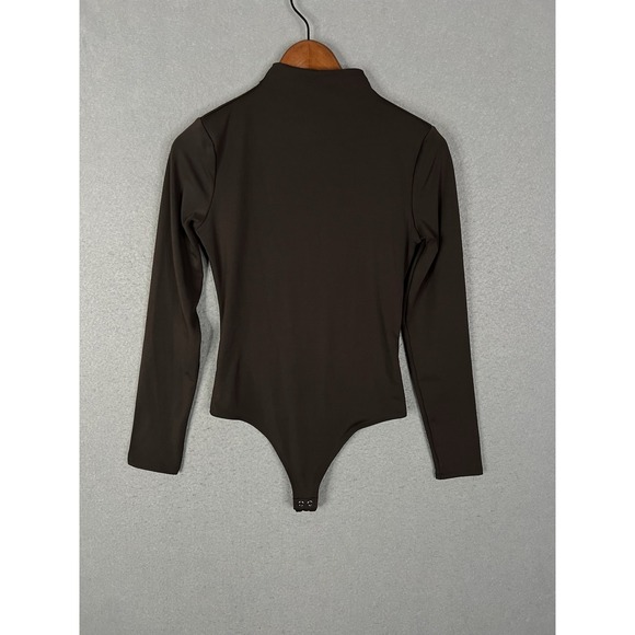 Express Body Contour High Compression Mock Neck Long Sleeve Bodysuit Small Thong - Picture 5 of 5